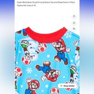 Super Mario Boys Snug Fit Long Sleeve Top and Sleep Pants